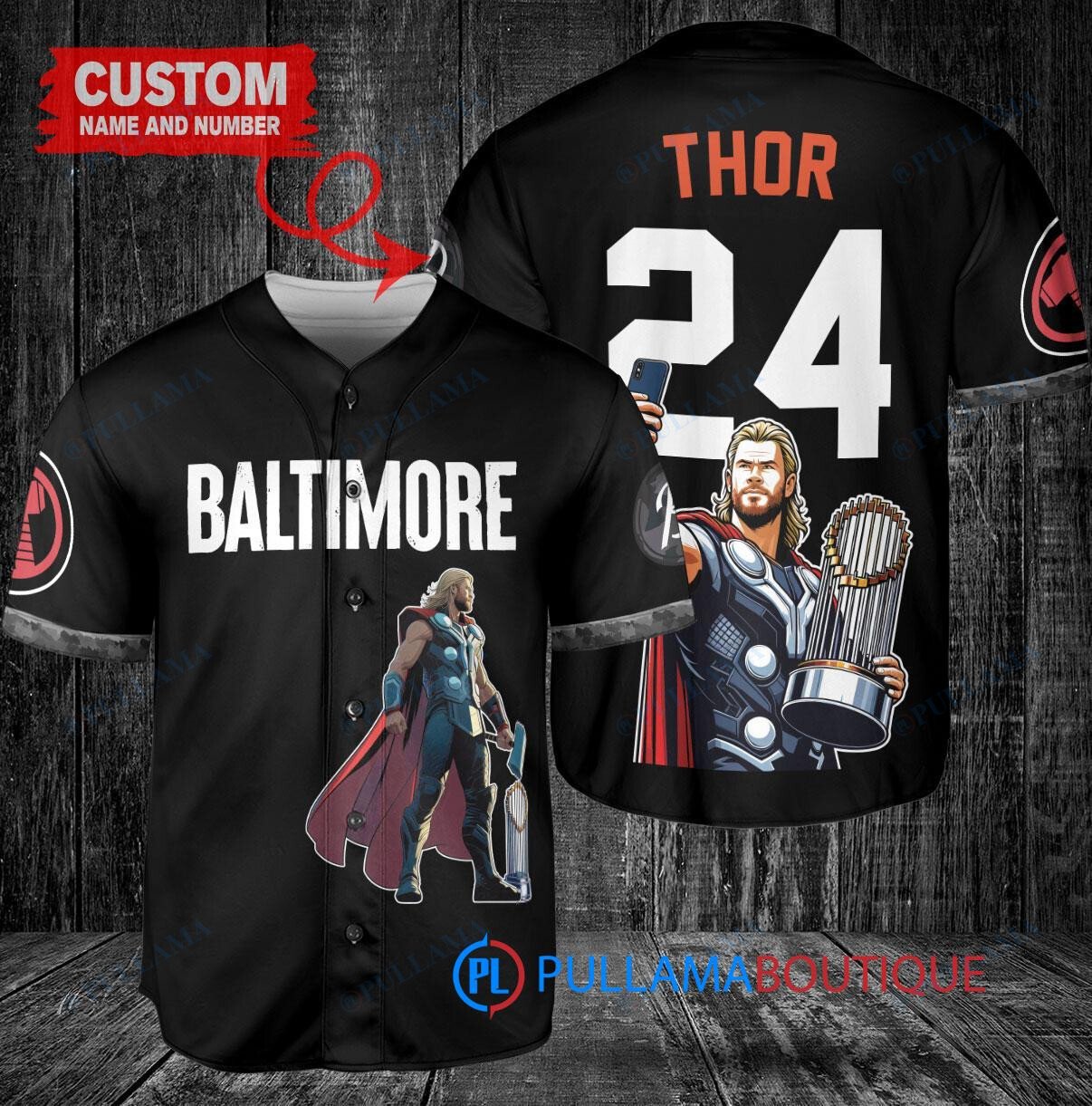 Philadelphia Phillies x Thor Marvel with Trophy Custom Baseball Jersey White