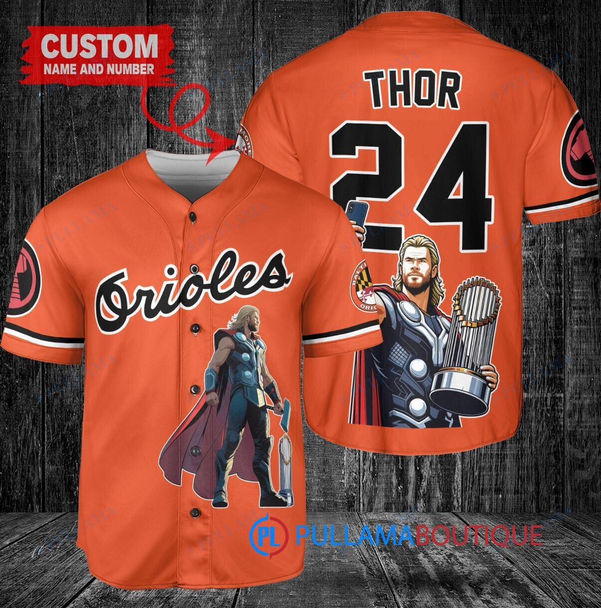 Milwaukee Brewers x Thor Marvel with Trophy Custom Baseball Jersey White