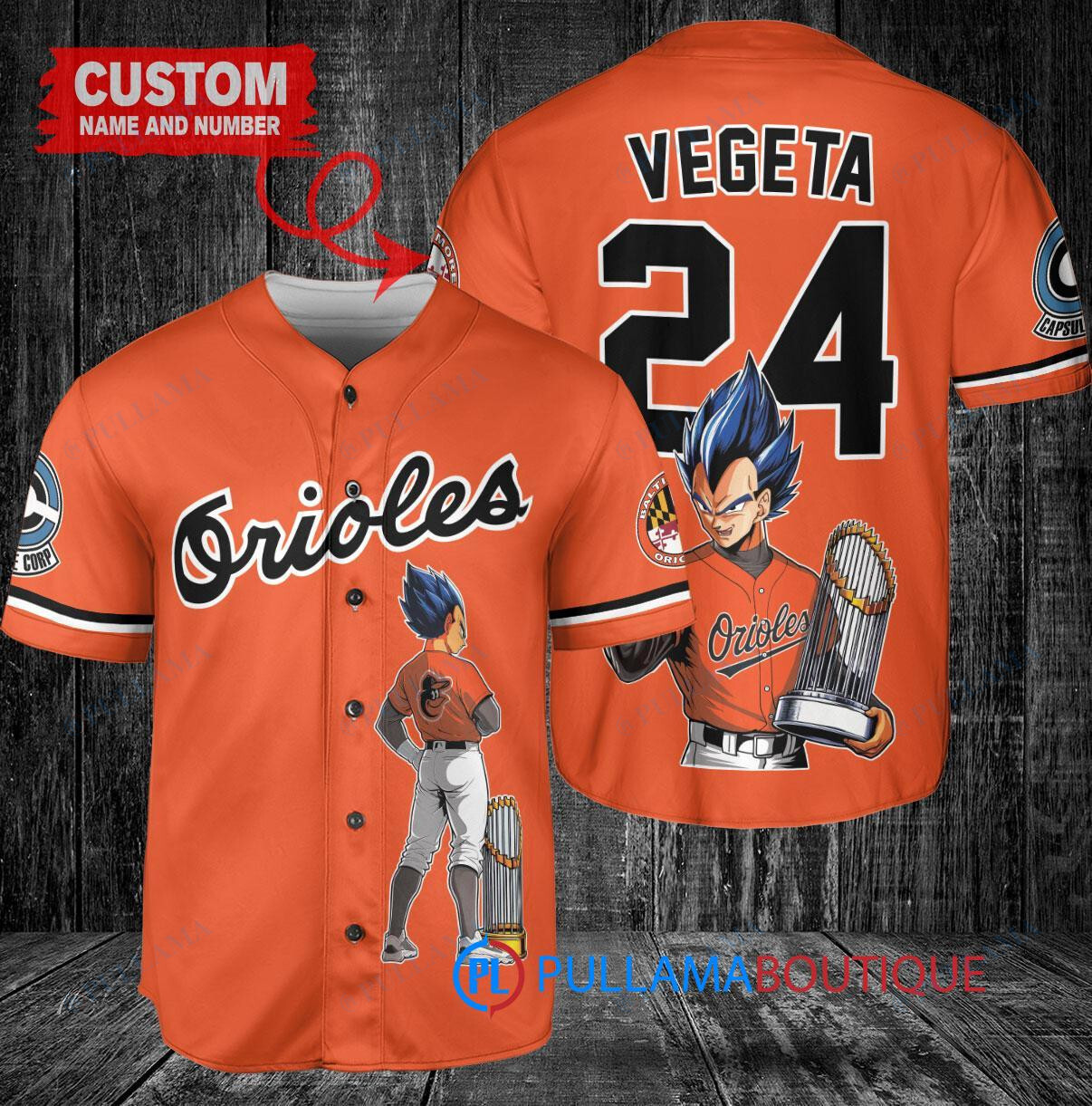 Los Angeles Dodgers x Vegeta Super Saiyan Dragon Ball Z with Trophy Custom Baseball Jersey Gray