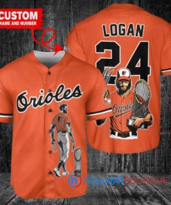 Baltimore Orioles x Wolverine Logan with Trophy Custom Baseball Jersey Orange