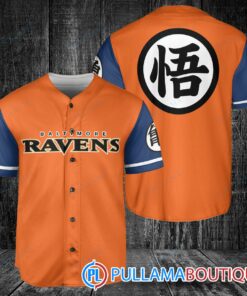 Baltimore Ravens Dragon Ball Z Goku Baseball Jersey