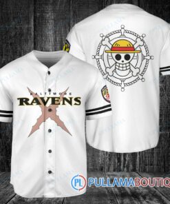 Baltimore Ravens Luffy After Timeskip One Piece Straw Hats Baseball Jersey