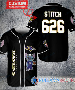 Baltimore Ravens Stitch Custom Baseball Jersey Black