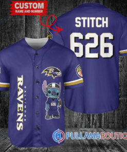 Baltimore Ravens Stitch Custom Baseball Jersey Purple