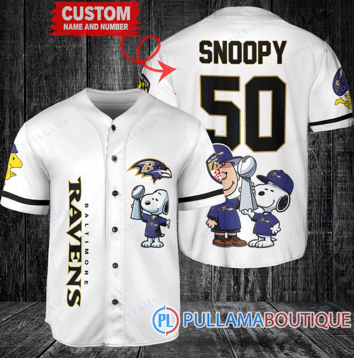 San Francisco 49ers x Snoopy and Charlie Brown with Trophy Custom Baseball Jersey Red