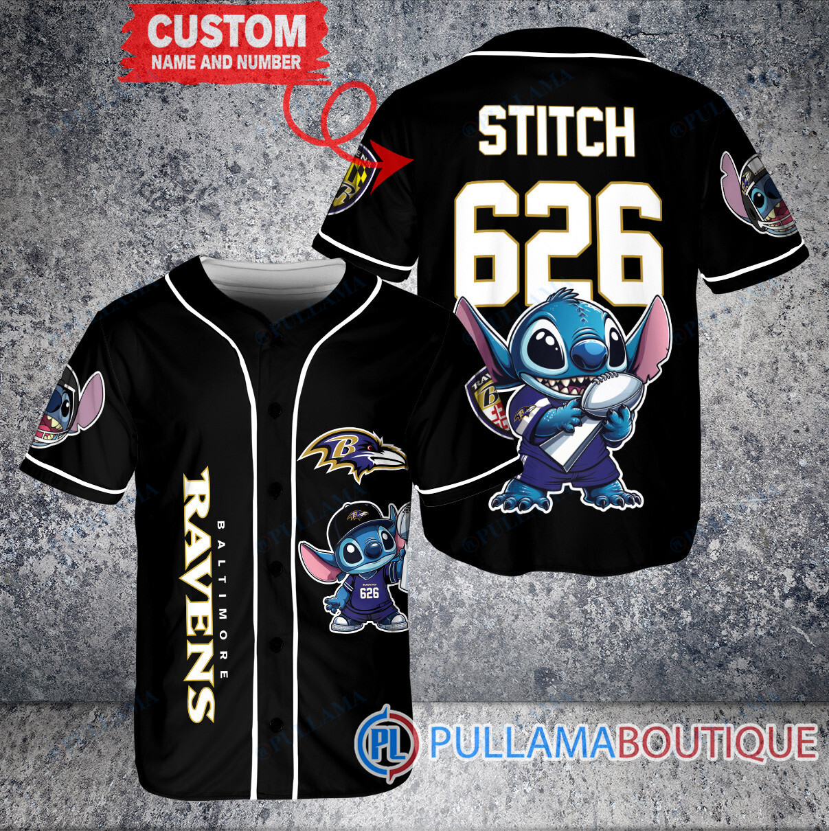 Buffalo Bills x Stitch with Trophy Custom Baseball Jersey White