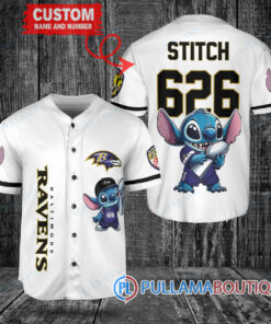 Baltimore Ravens x Stitch with Trophy Custom Baseball Jersey White