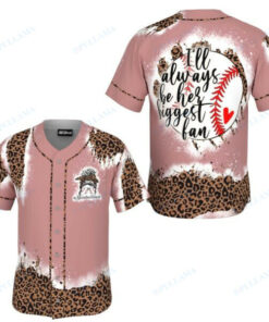 Baseball Pink Leopard Biggest Fan Baseball Jersey