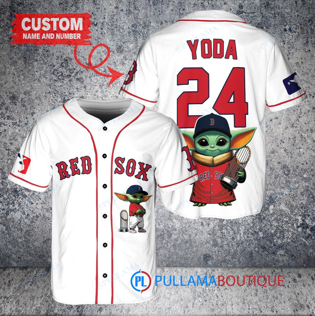 San Francisco Giants x Baby Yoda Star Wars The Mandalorian with Trophy Custom Baseball Jersey Cream