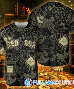 Boston Red Sox Harry Potter The Marauders Map Baseball Jersey Black