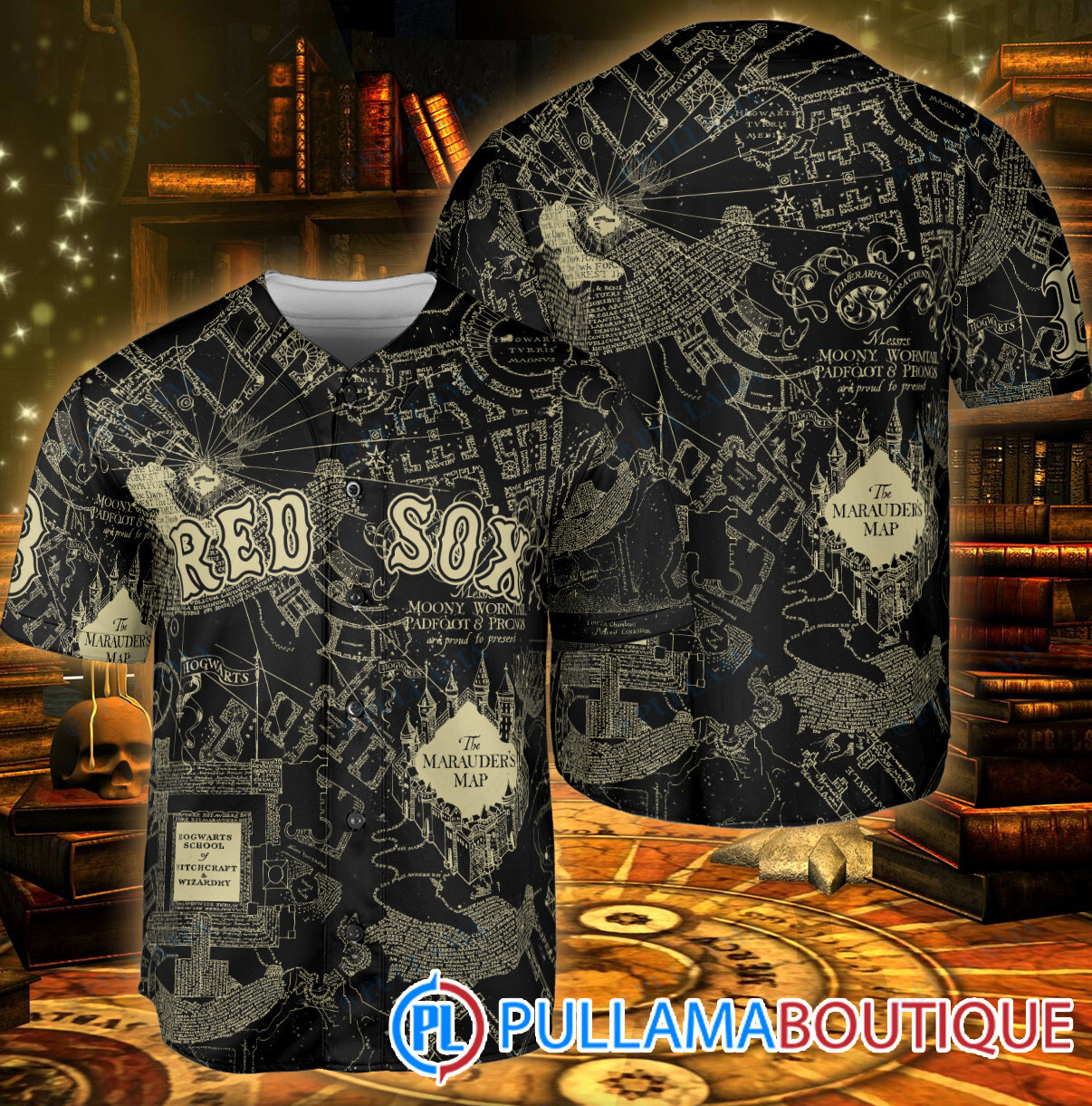 Pittsburgh Pirates Harry Potter The Marauders Map Baseball Jersey Black