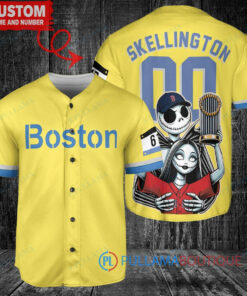 Boston Red Sox Jack Skellington Sally World Series Trophy Baseball Jersey