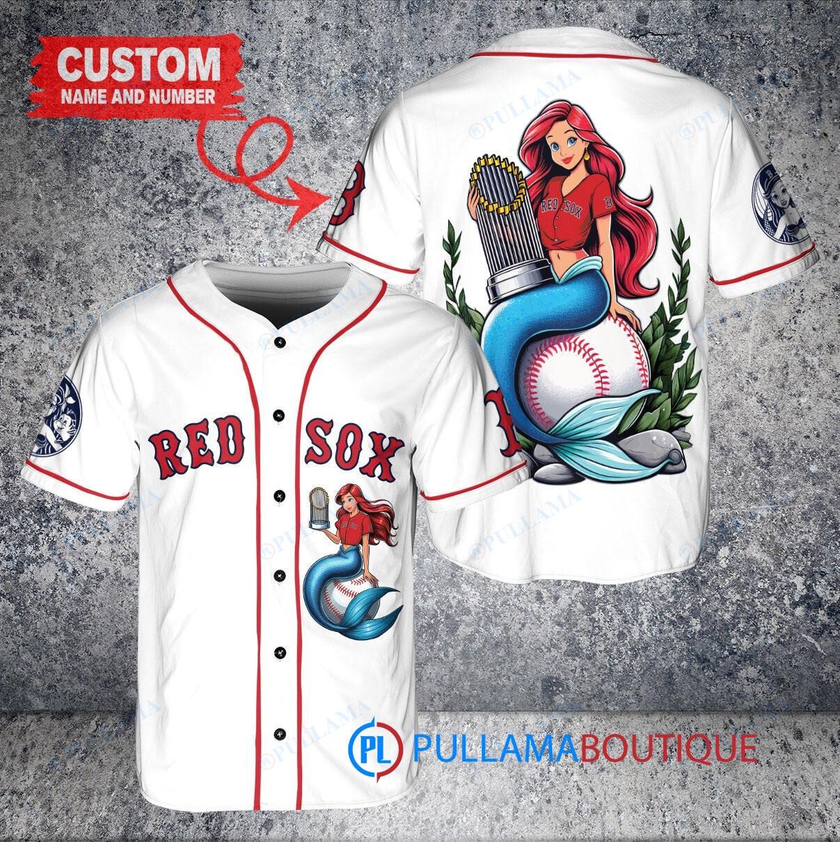 St. Louis Cardinals x Ariel Mermaid with Trophy Custom Baseball Jersey Cream