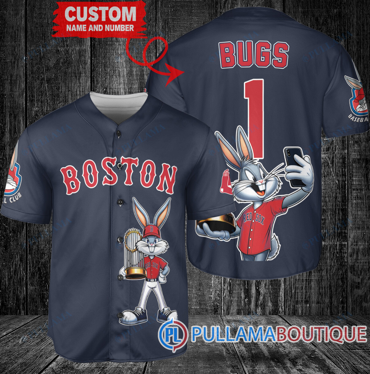 Los Angeles Dodgers x Bugs Bunny with Trophy Baseball Jersey Gray