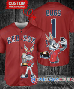 Boston Red Sox x Bugs Bunny with Trophy Baseball Jersey Red