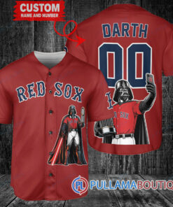 Boston Red Sox x Darth Vader Star Wars with Trophy Baseball Jersey Red