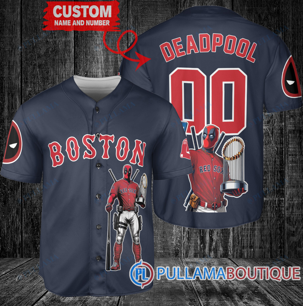 Texas Rangers x Deadpool with Trophy Baseball Jersey Cream