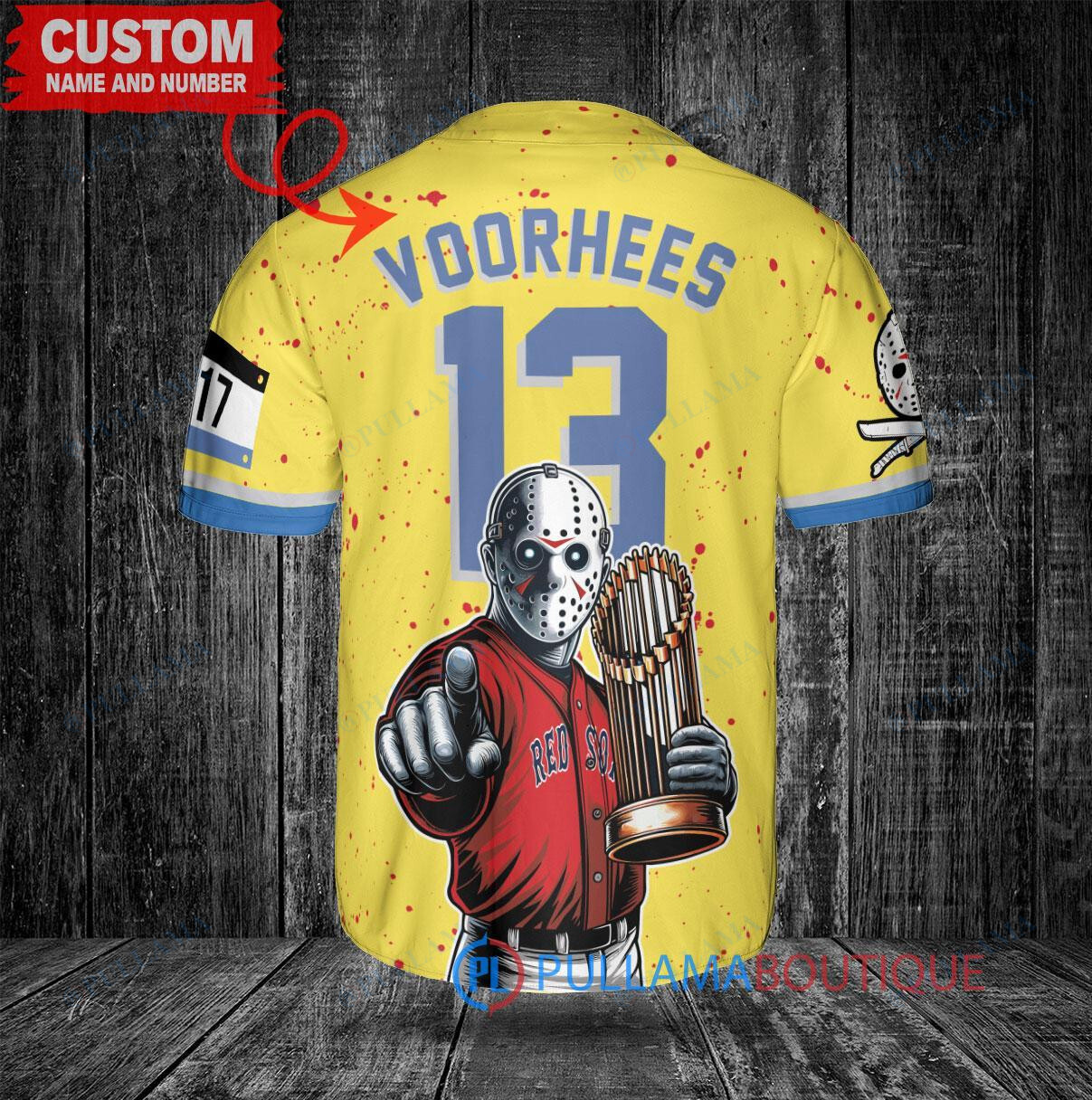 Arizona Diamondbacks x Friday the 13th Jason Voorhees Halloween with World Series Trophy Custom Baseball Jersey Sand