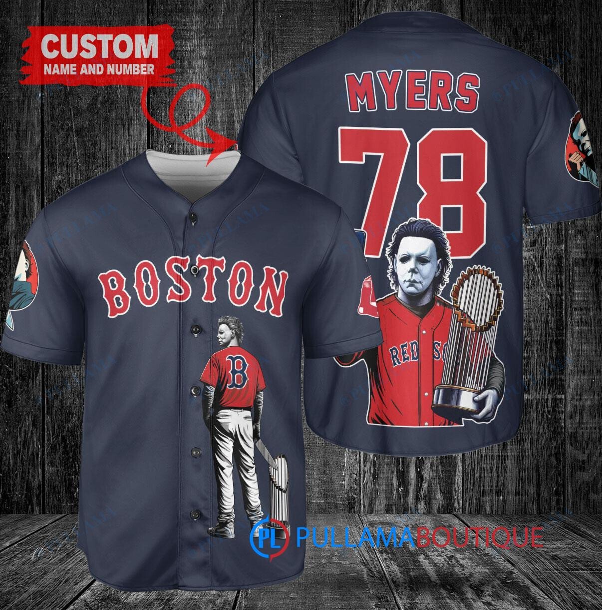 Chicago White Sox x Halloween Michael Myers with Trophy Custom Baseball Jersey White Stripe