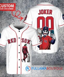 Boston Red Sox x Joker DC Comics with Trophy Custom Baseball Jersey White