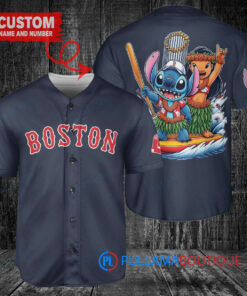 Boston Red Sox x Lilo & Stitch with Trophy Baseball Jersey Navy