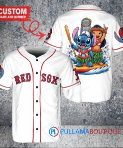 Boston Red Sox x Lilo & Stitch with Trophy Baseball Jersey White