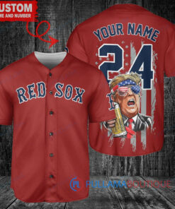 Boston Red Sox x Limited Edition with World Series Trophy Custom Baseball Jersey Red