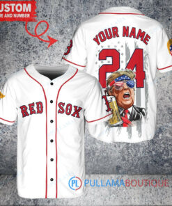 Boston Red Sox x Limited Edition with World Series Trophy Custom Baseball Jersey White