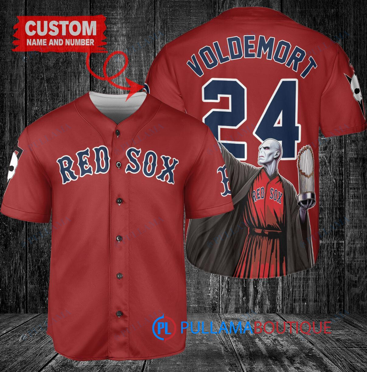 Cincinnati Reds x Lord Voldemort Harry Potter with Trophy Custom Baseball Jersey Red