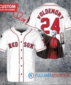 Boston Red Sox x Lord Voldemort Harry Potter with Trophy Custom Baseball Jersey White