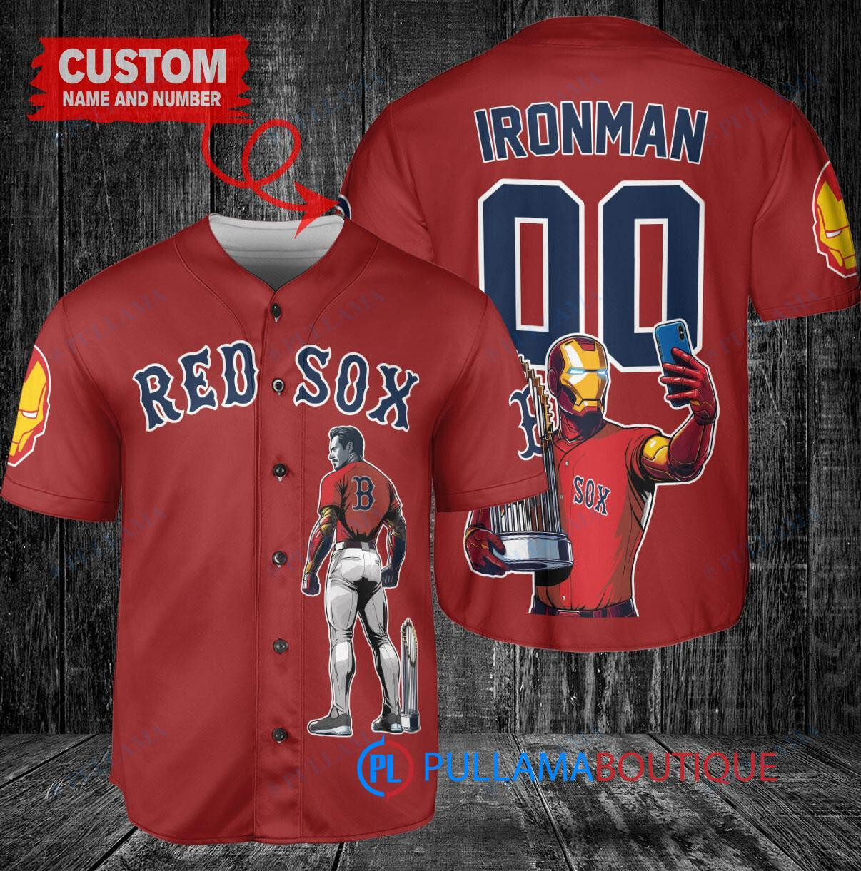 Atlanta Braves x Marvel Iron Man Tony Stark with Trophy Custom Baseball Jersey Gray