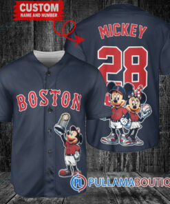 Boston Red Sox x Mickey and Minnie with Trophy Baseball Jersey Navy