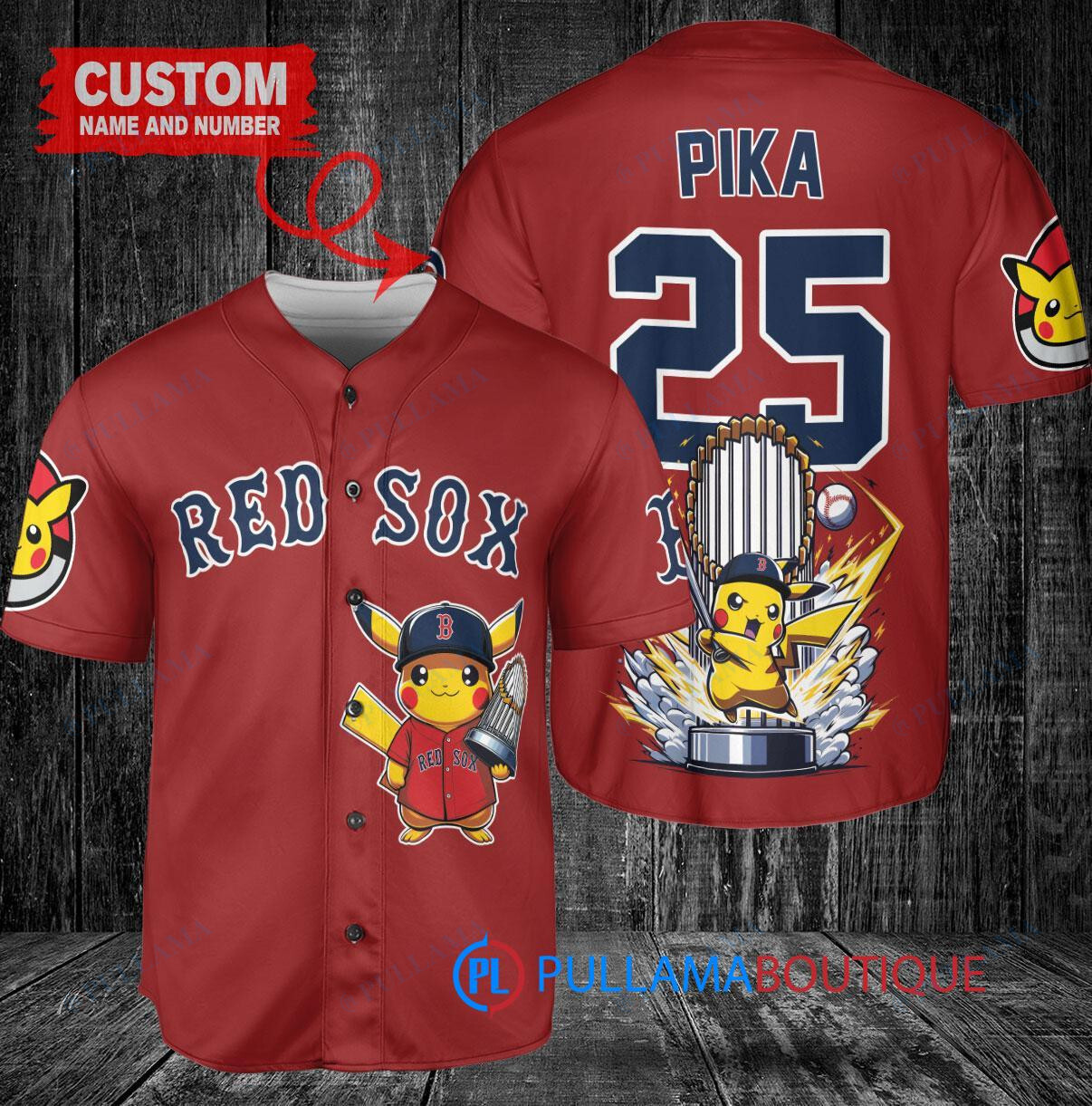 Atlanta Braves x Pikachu Pokemon with Trophy Custom Baseball Jersey Gray