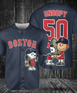 Boston Red Sox x Snoopy and Charlie Brown with Trophy Baseball Jersey Navy