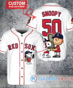 Boston Red Sox x Snoopy and Charlie Brown with Trophy Baseball Jersey White