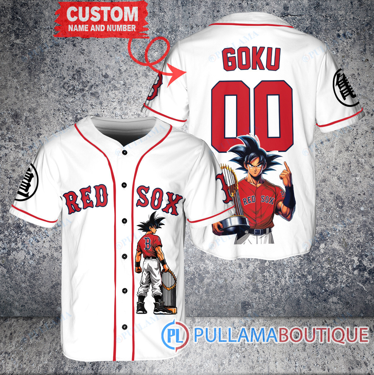 Chicago Cubs x Son Goku Kakarot Super Saiyan Dragon Ball Z with Trophy Baseball Jersey Gray V2