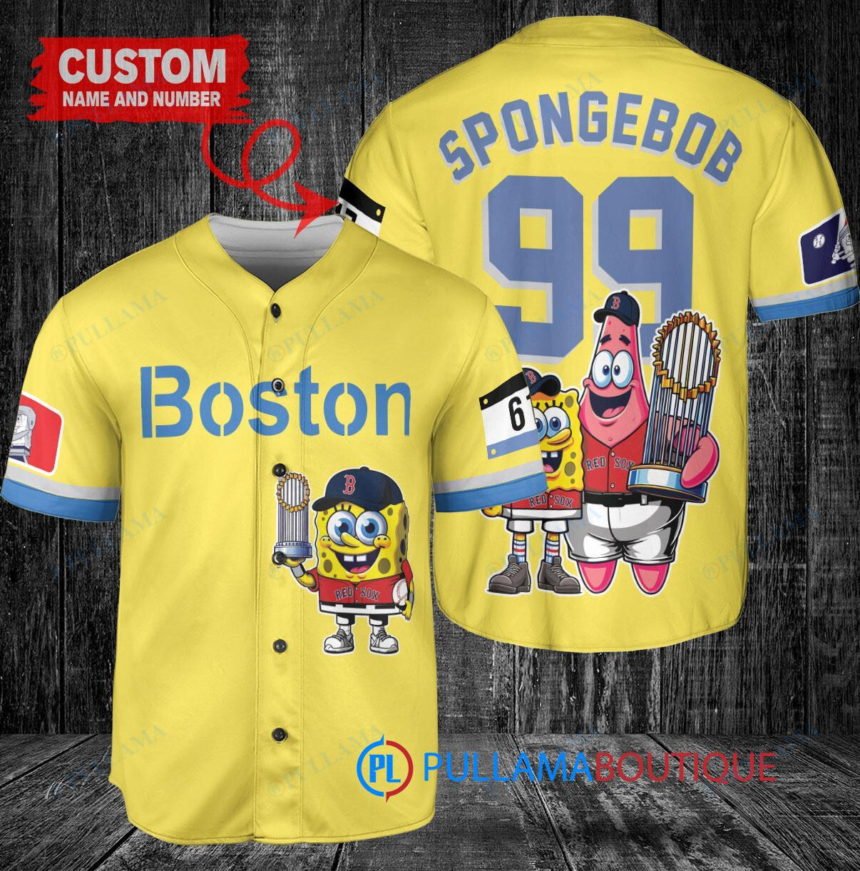 St. Louis Cardinals x SpongeBob SquarePants with Trophy Custom Baseball Jersey Light Blue