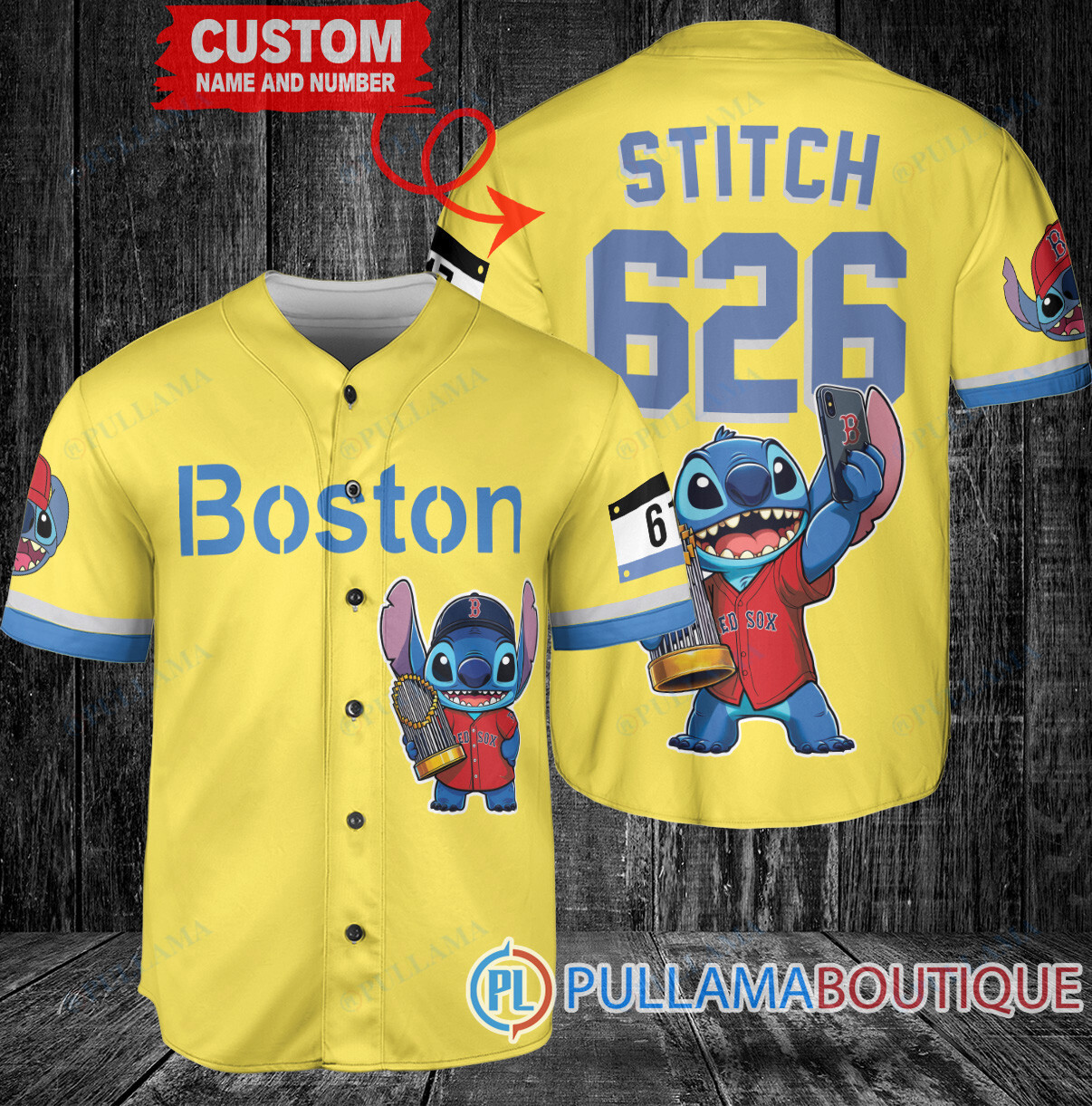 Chicago Cubs x Stitch with Trophy Baseball Jersey Gray