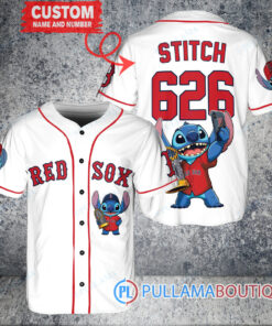 Boston Red Sox x Stitch with Trophy Baseball Jersey White