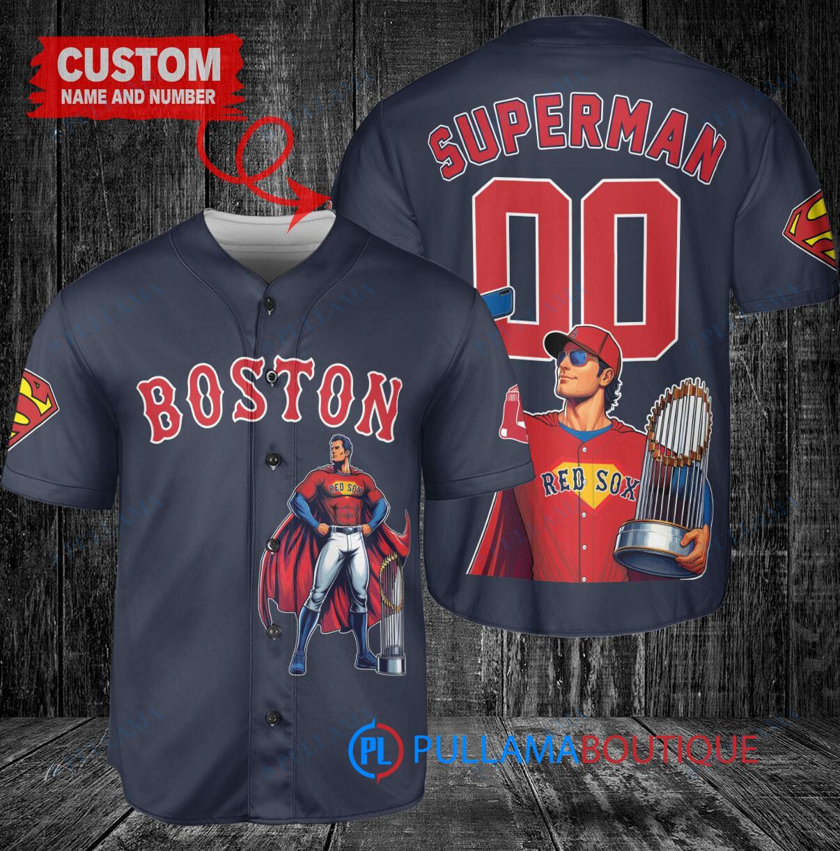 Milwaukee Brewers x Superman DC Comics with Trophy Custom Baseball Jersey Blue City Connect