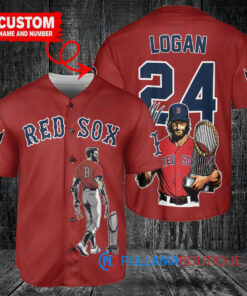 Boston Red Sox x Wolverine Logan with Trophy Custom Baseball Jersey Red