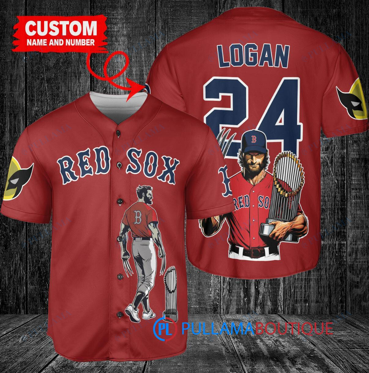 Cleveland Guardians x Wolverine Logan with Trophy Custom Baseball Jersey Red