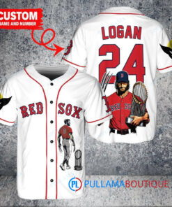 Boston Red Sox x Wolverine Logan with Trophy Custom Baseball Jersey White