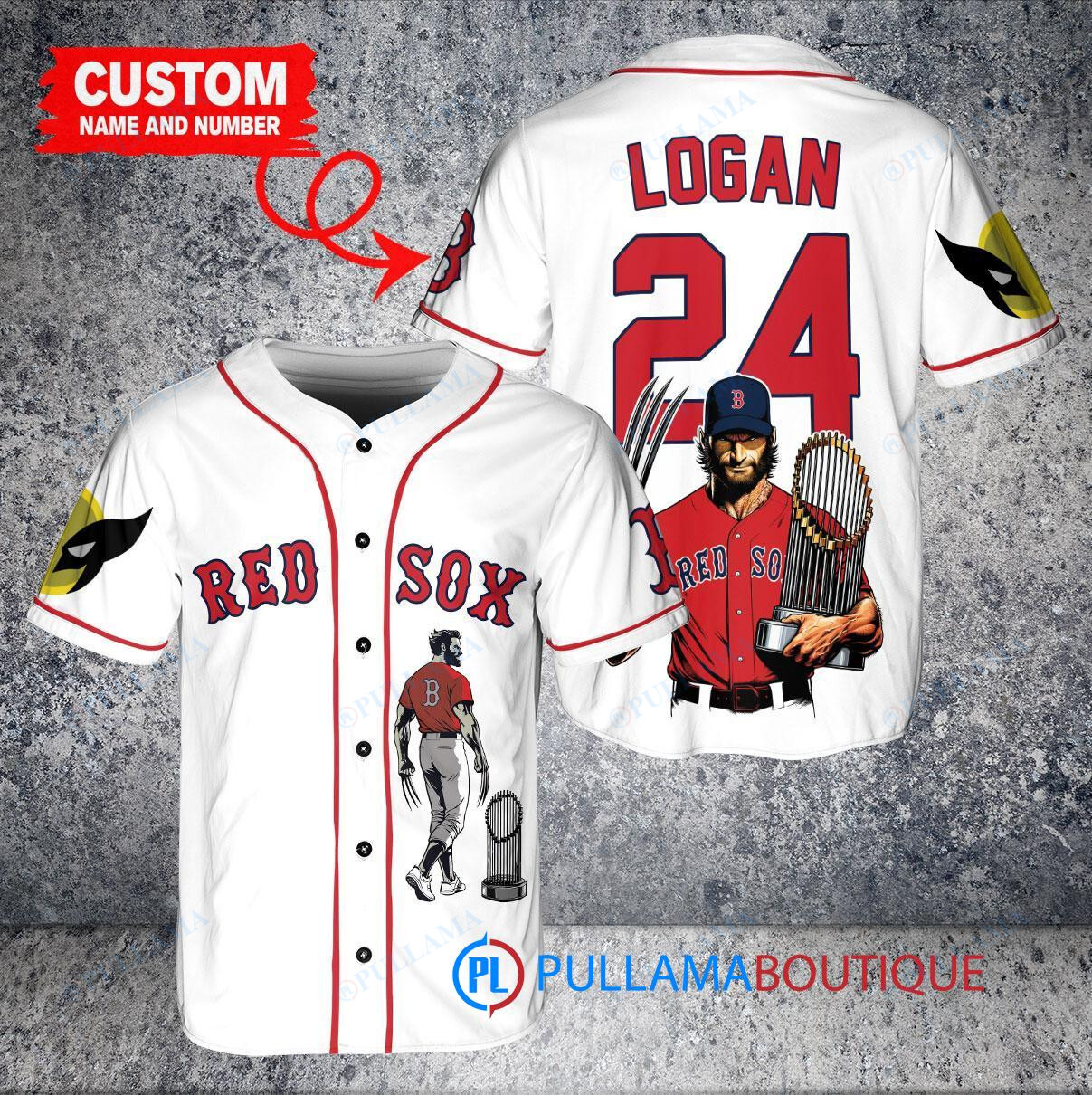 Cleveland Guardians x Wolverine Logan with Trophy Custom Baseball Jersey Gray