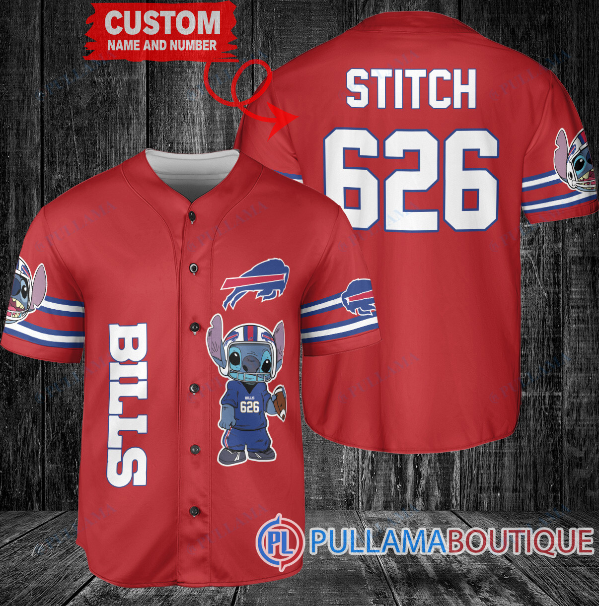 Chicago Bears Stitch Custom Baseball Jersey Red