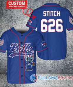 Buffalo Bills Stitch Custom Baseball Jersey Royal