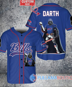 Buffalo Bills x Darth Vader Star Wars with Trophy Custom Baseball Jersey Royal