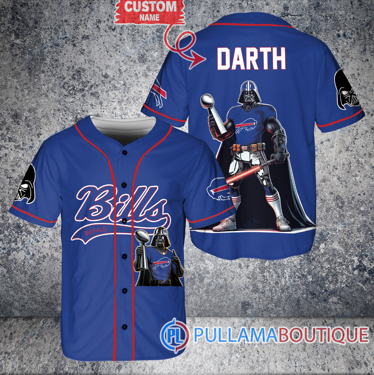 Baltimore Ravens x Darth Vader Star Wars with Trophy Custom Baseball Jersey Purple