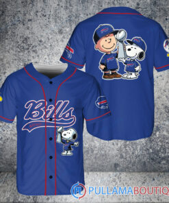 Buffalo Bills x Snoopy and Charlie Brown with Trophy Baseball Jersey Royal