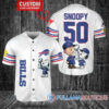 Chicago Bears x Snoopy and Charlie Brown with Trophy Custom Baseball Jersey White